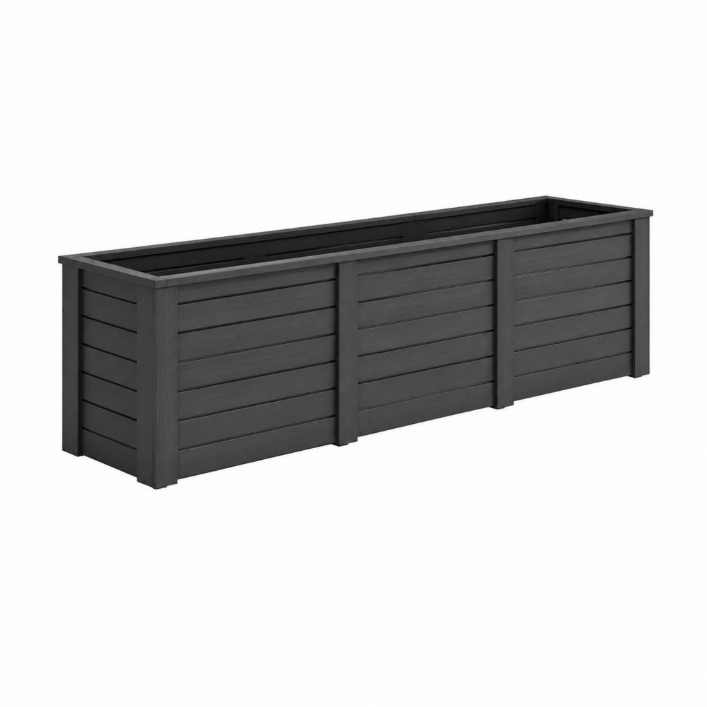 Jardinière surélevée rectangulaire anthracite en polypropylène 120 x 40 x 44 cm