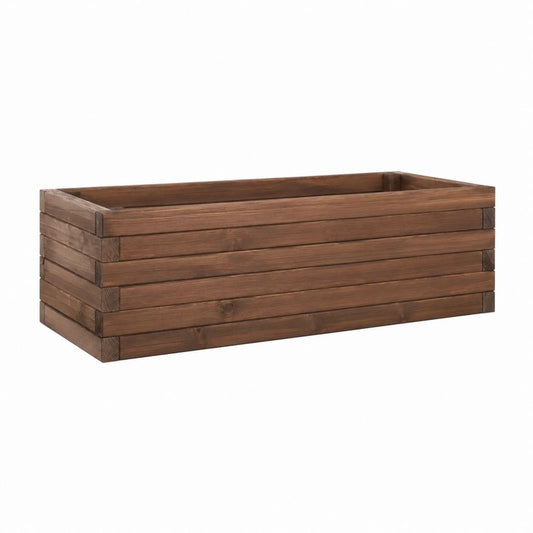 Jardinière surélevée rectangulaire marron en pin massif 120 x 60 x 30 cm