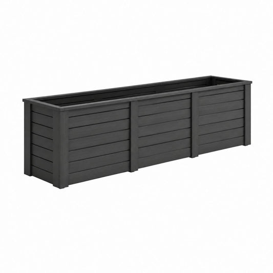 Jardinière surélevée rectangulaire anthracite en polypropylène 120 x 40 x 44 cm