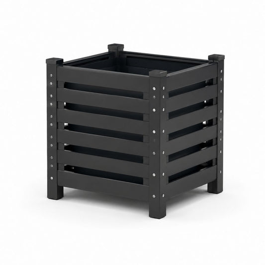 Jardinière surélevée carrée noire en acier thermolaqué 60 x 60 x 65 cm