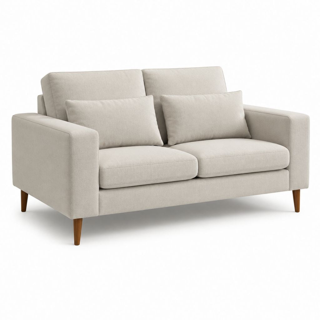 Canapé 2 places beige en polyester rectangulaire 160 x 85 x 84 cm