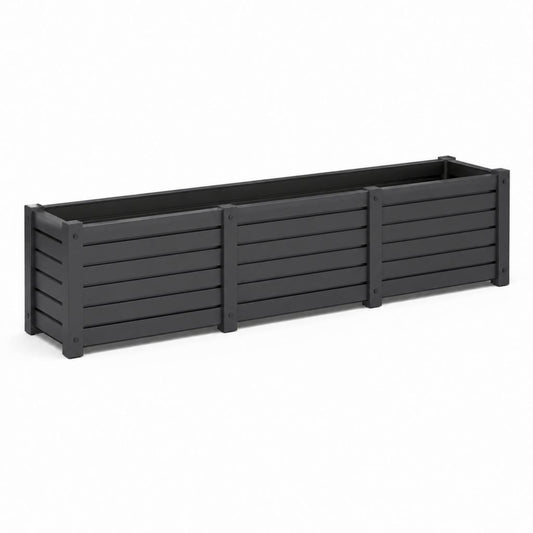 Jardinière surélevée rectangulaire noire en PP 120 x 40 x 30 cm