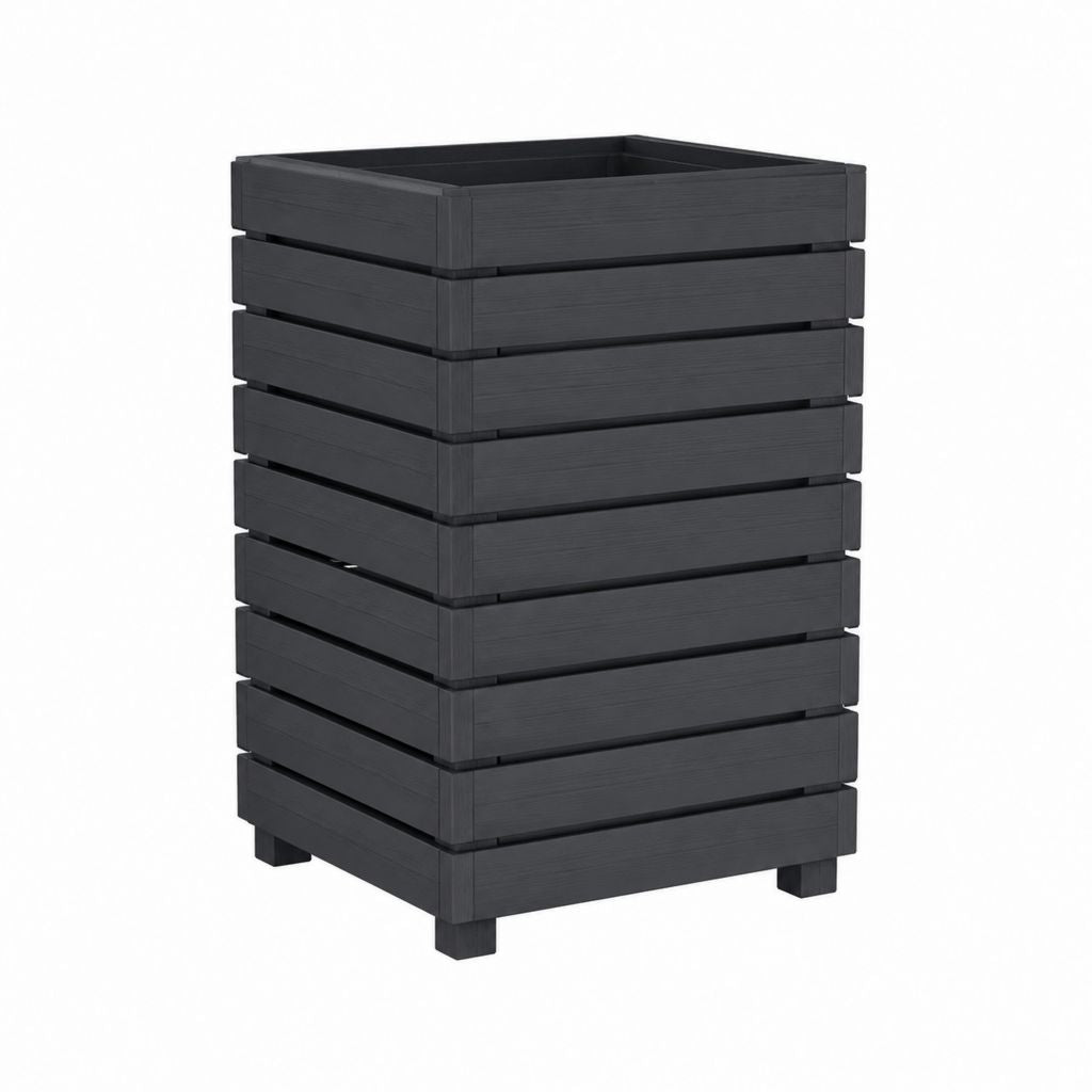 Jardinière sur pieds carrée anthracite en polypropylène 43 x 43 x 70 cm