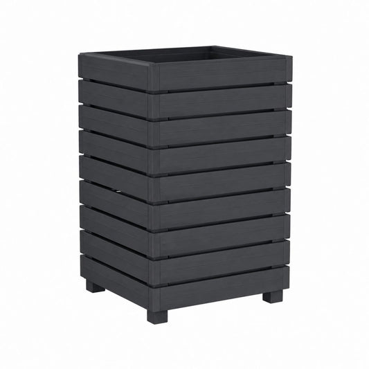 Jardinière sur pieds carrée anthracite en polypropylène 43 x 43 x 70 cm