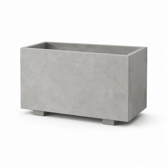 Jardinière rectangulaire grise en béton fibré 100 x 40 x 60 cm